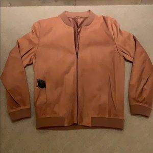 Faux suede bomber jacket